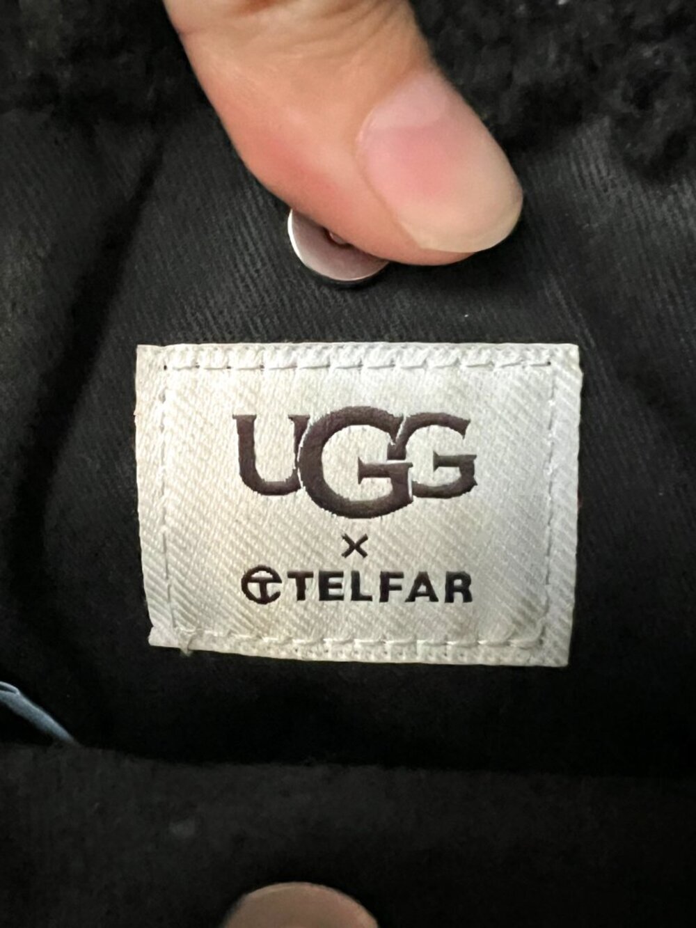 Telfar x Ugg Black Suede Shearling Crossbody Bag - Picture 5 of 7